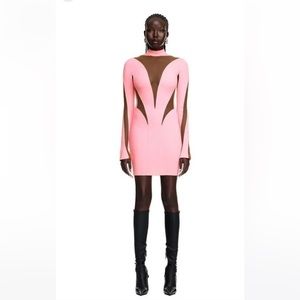 NWT Pink Cutout Mugler x H&M Mini Dress